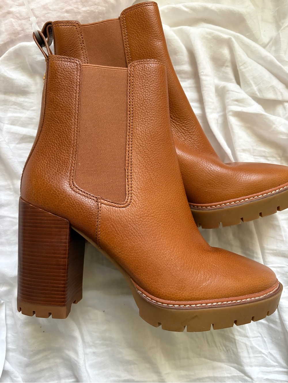Tory Burch Chestnut Platform Chelsea Boots - Women sz 11B